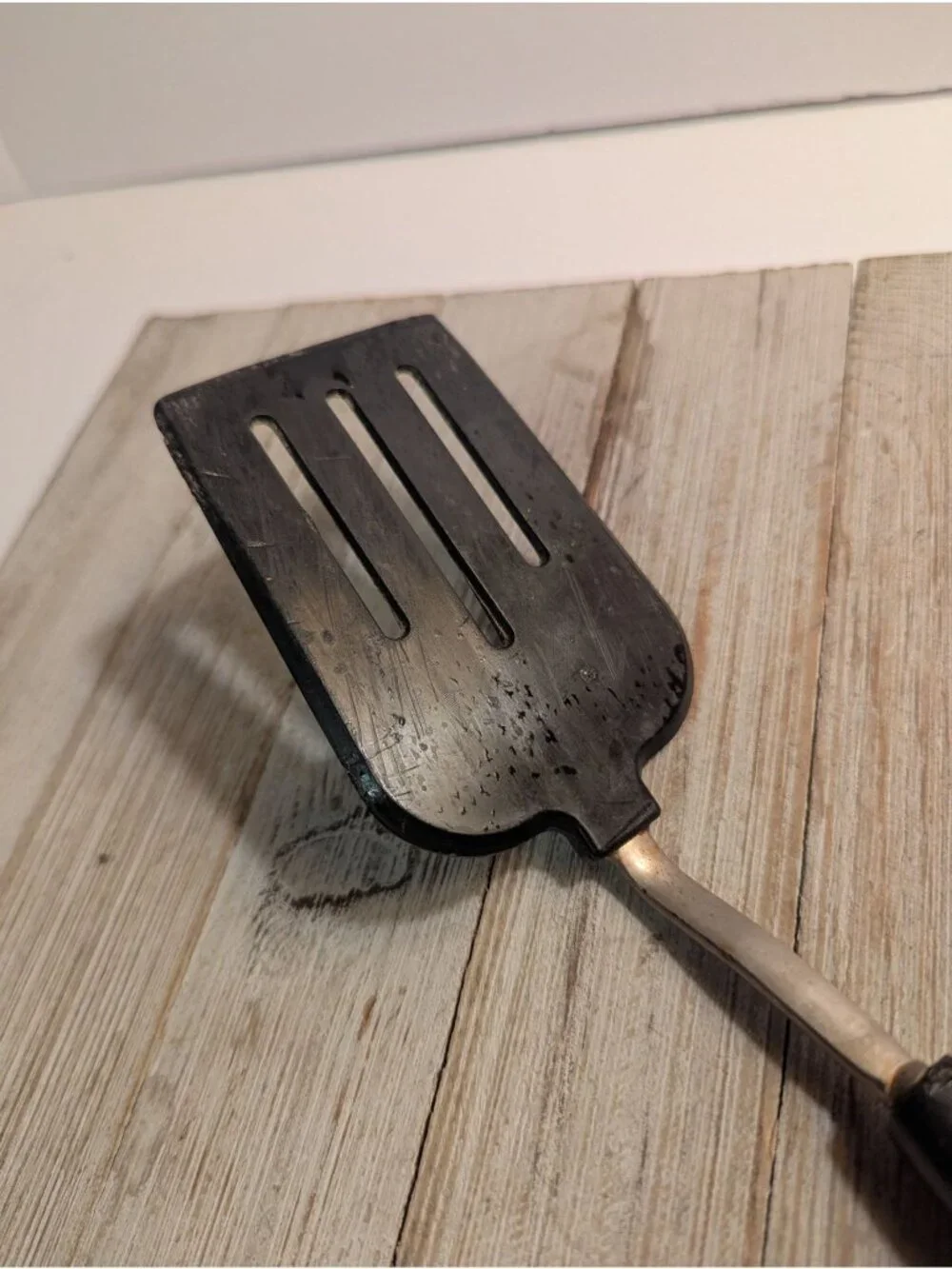Vintage Black Nylon Slotted Short Spatula Flipper Turner 10 1/4”